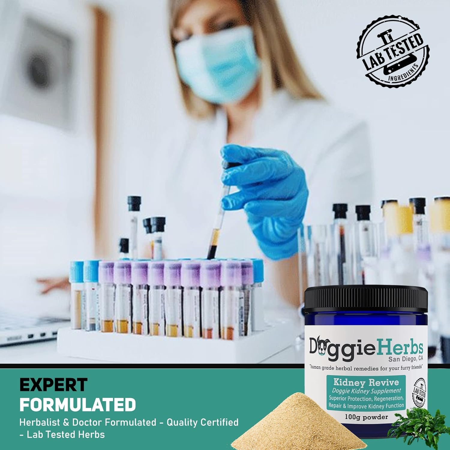 Herbal Dog Kidney Health Supplement for Acute and Chronic Ailments - Kidney Revive by Doggie Herbs