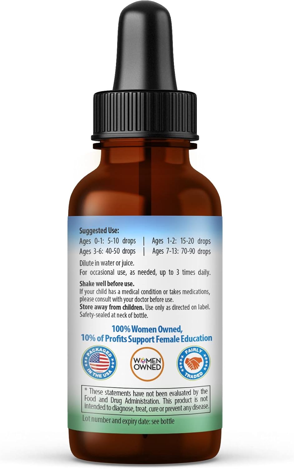 Herbal Goodness Kids Focus and Attention Supplements with Ashwagandha & Moringa Extract - 1oz Non-GMO Focus Vitamins for Kids - Made in USA