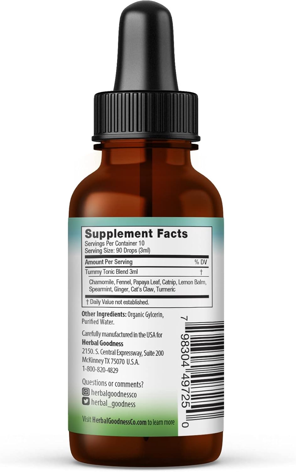 Herbal Goodness Kids Tummy Support Liquid Extract - 1oz Digestive System Supplement