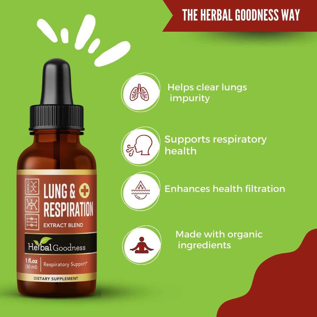 Herbal Goodness Mullein Leaf Extracts for Lung Health and Immune Support - 1oz Bottle