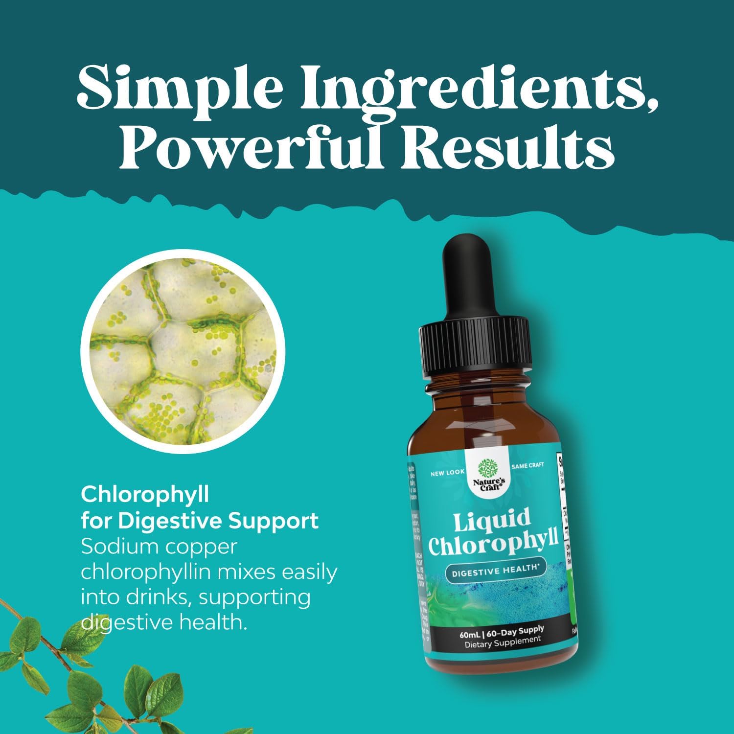 Herbal Laxative Capsules with Probiotics and Chlorophyll Drops - Natural Colon Detox Support System - Mint Flavored Digestive Aid