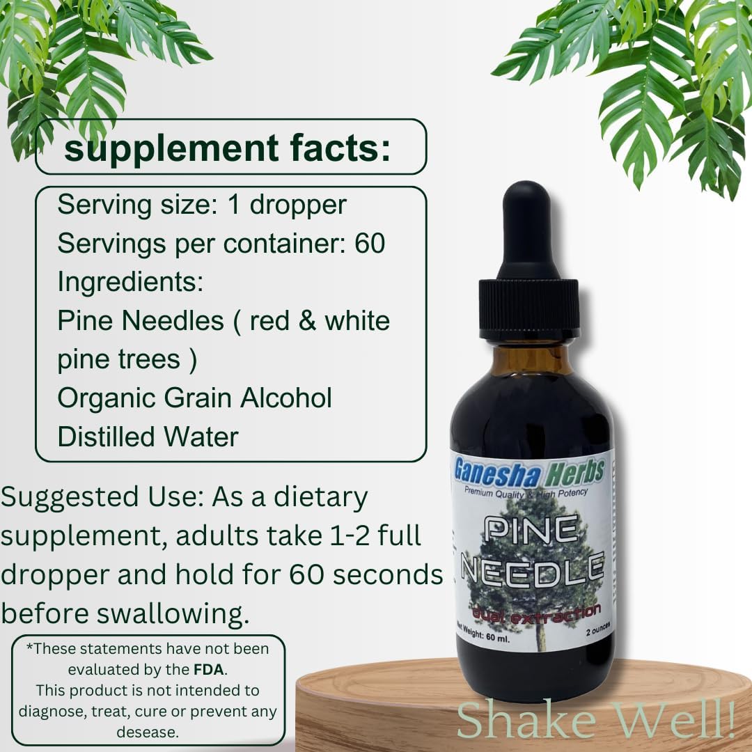 Herbal Liquid Tincture with Pine Needle for Shikimic Acid Extraction - 2 Oz Bottle