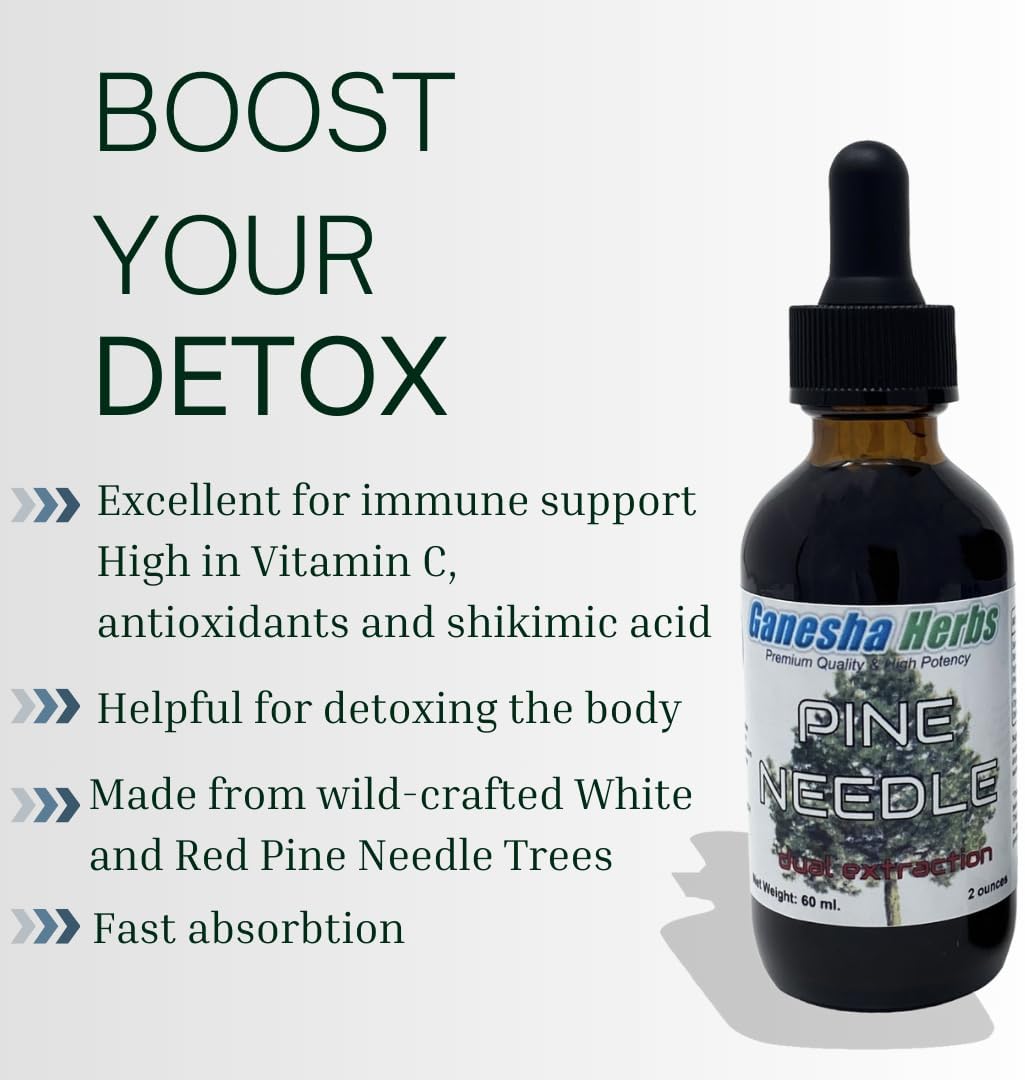 Herbal Liquid Tincture with Pine Needle for Shikimic Acid Extraction - 2 Oz Bottle