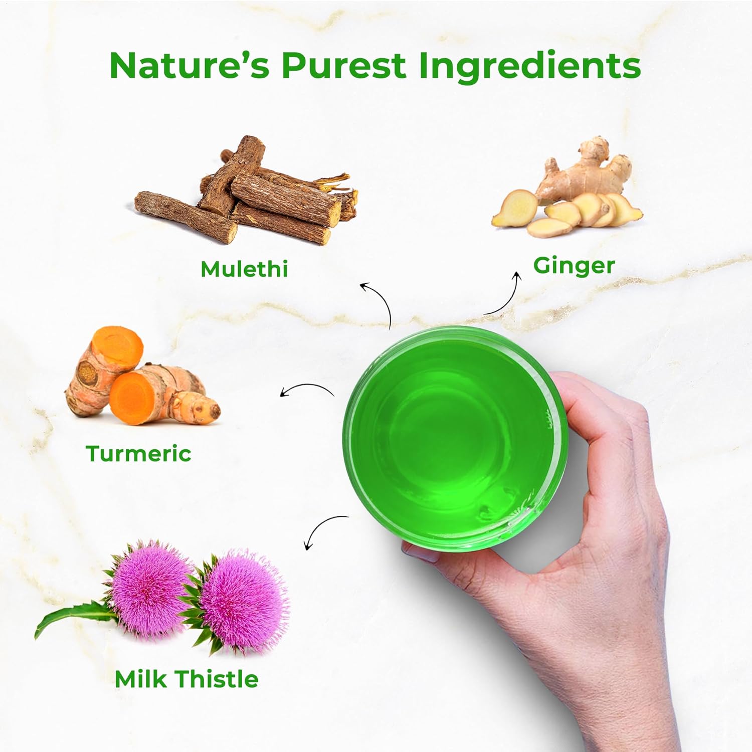 Herbal Liver Support Supplement with Milk Thistle, Turmeric, Garlic & Ginger | Detox & Cleansing Formula for Liver Health | 60 Plant-Based Tablets