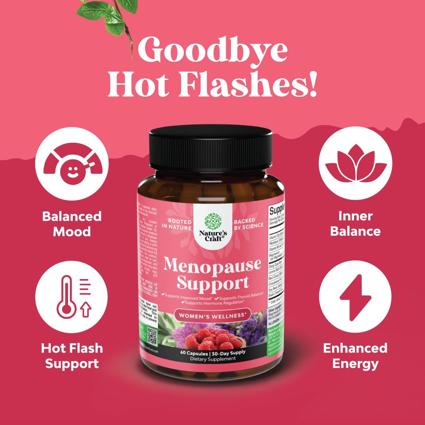 Herbal Menopause Supplement and High Absorption Calcium Gummies Bundle for Estrogen Balance and Bone Health - Vitamin D Immune Support