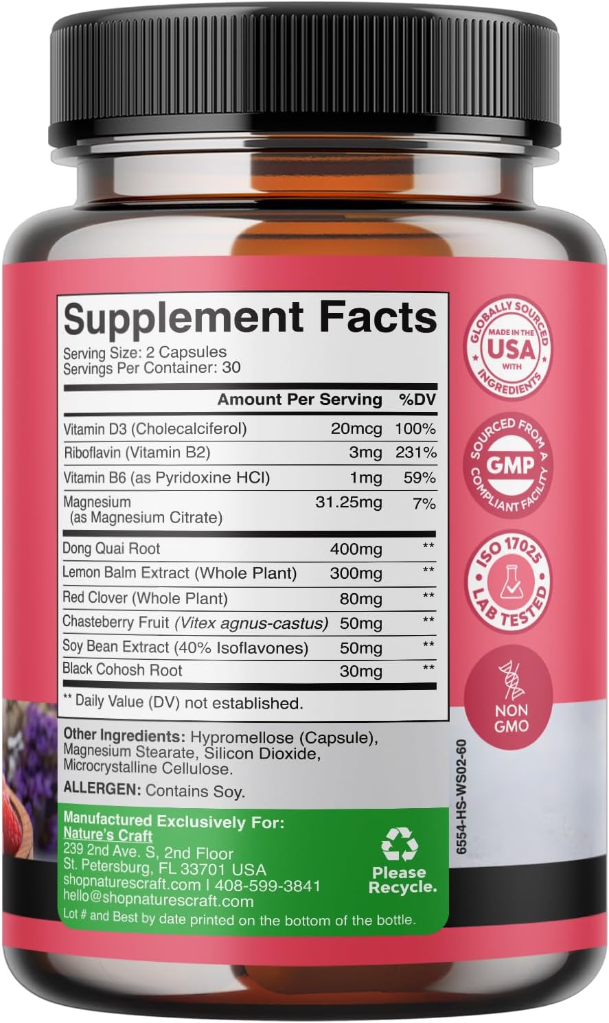 Herbal Menopause Supplement & Saw Palmetto Bundle for Women - Promotes Estrogen Balance, Thickens Hair, Blocks DHT - Hair Loss Vitamins