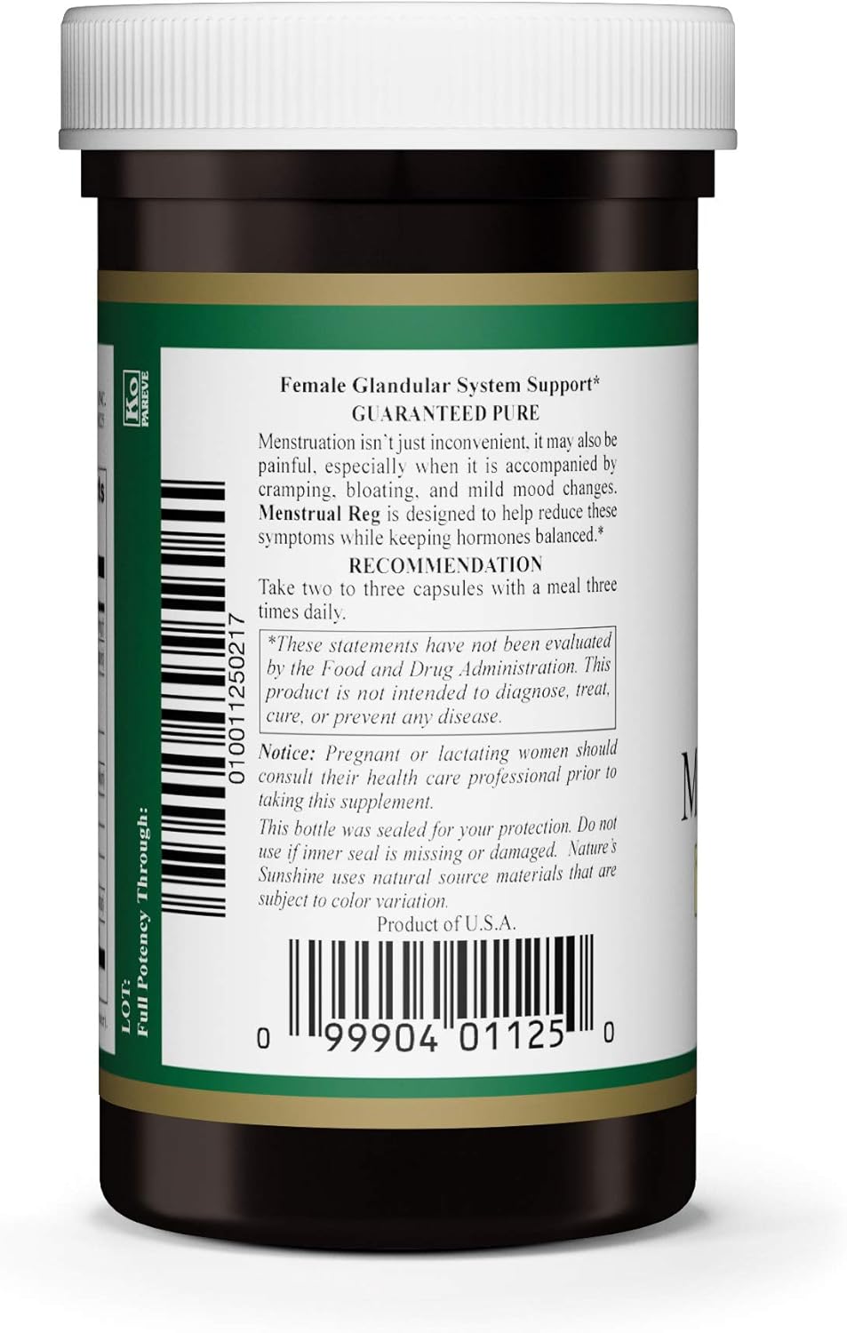 Herbal Menstrual Support Capsules, 100 ct, Kosher - Promotes Hormone Balance & Comfort During Menstruation