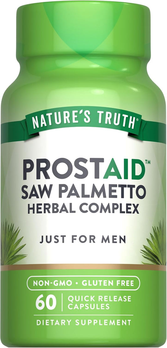 Herbal Prostate Support Supplement for Men with Saw Palmetto | Non-GMO & Gluten Free Capsules by Nature's Truth