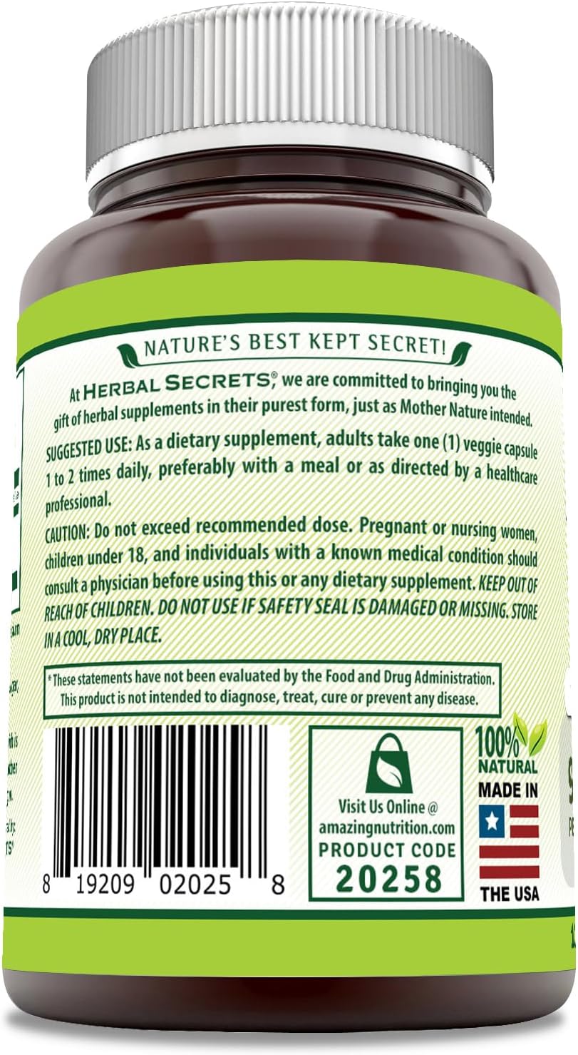 Herbal Secrets Maca Supplement 950mg - 120 Veggie Capsules - Non-GMO, Gluten Free - USA Made