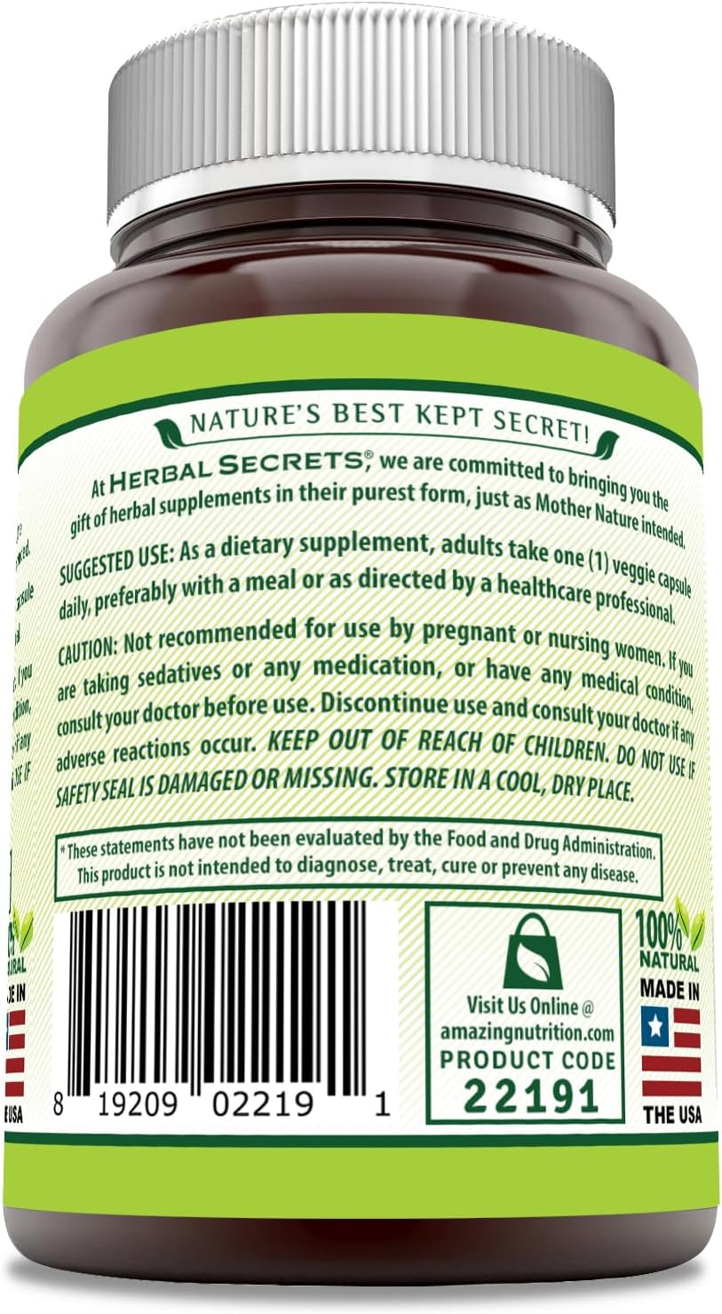 Herbal Secrets Shatavari Capsules - 500mg, 120 Veggie Caps, Non-GMO, Gluten-Free - USA Made