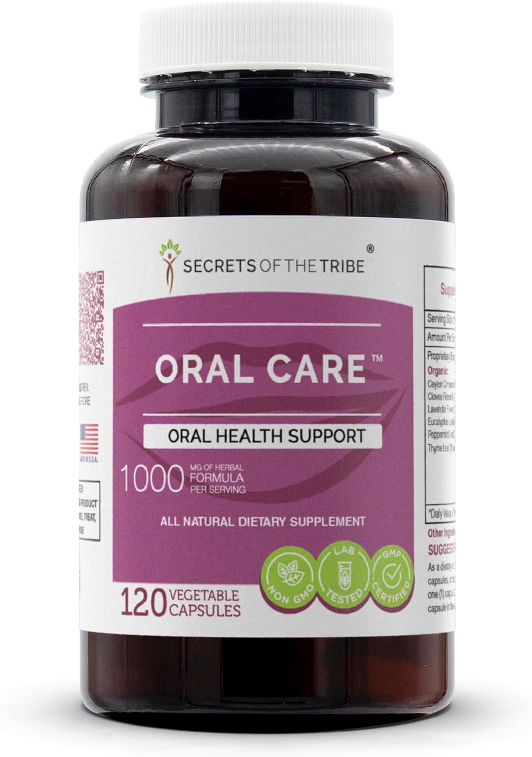 Herbal Supplement Blend for Oral Health Support - Secrets of the Tribe (120 Capsules)