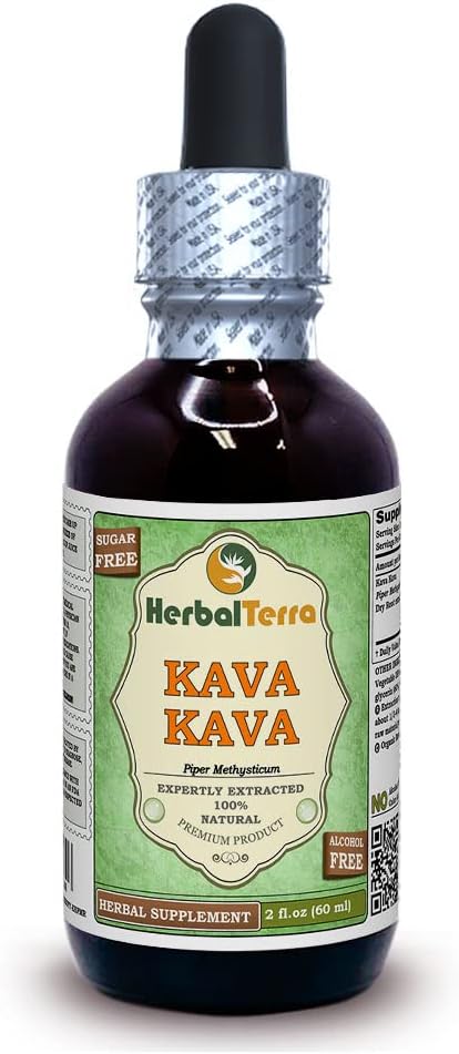 Herbal Terra LLC Kava Kava Glycerite - Alcohol-Free Liquid Extract, 2 oz Bottle