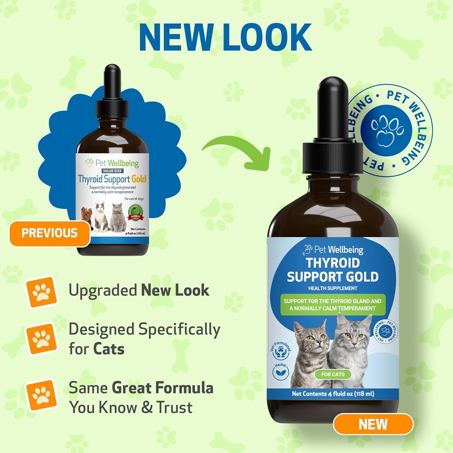 Herbal Thyroid Support Supplement for Cats - Promotes Healthy Thyroid Function, Metabolism, Bugleweed, Lemon Balm - Vet-Formulated - 4 fl oz
