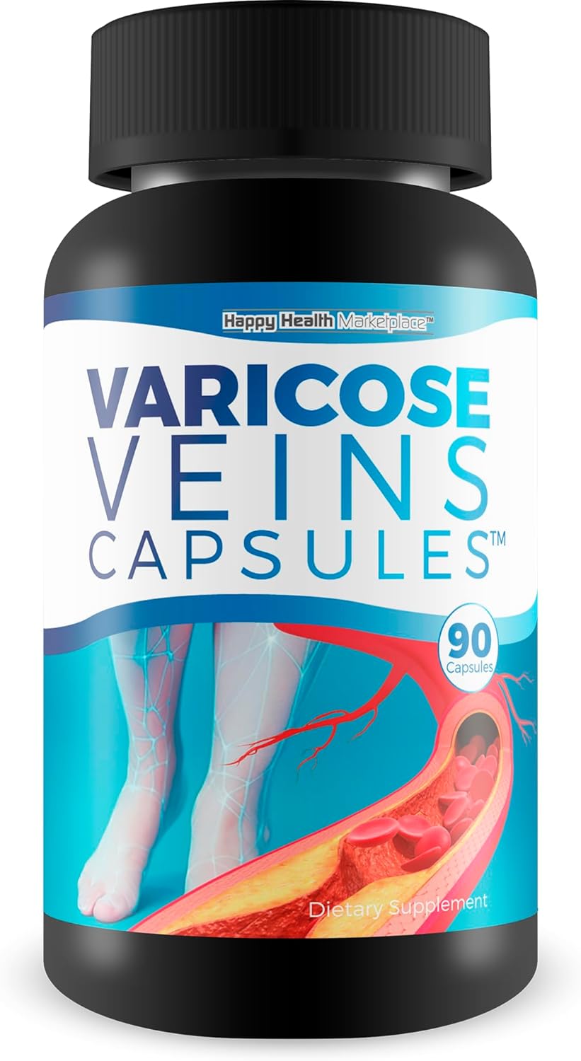 Herbal Varicose Veins Capsules - Natural Supplement for Varicose Vein Treatment in Women - Effective Herbal Remedy for Varicose Veins on Legs
