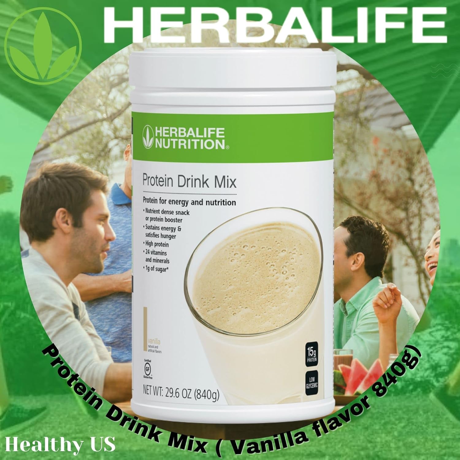 Herbalife Protein Drink Mix: Vanilla Flavor 840g - Nutrient-Dense Healthy Snack with Protein