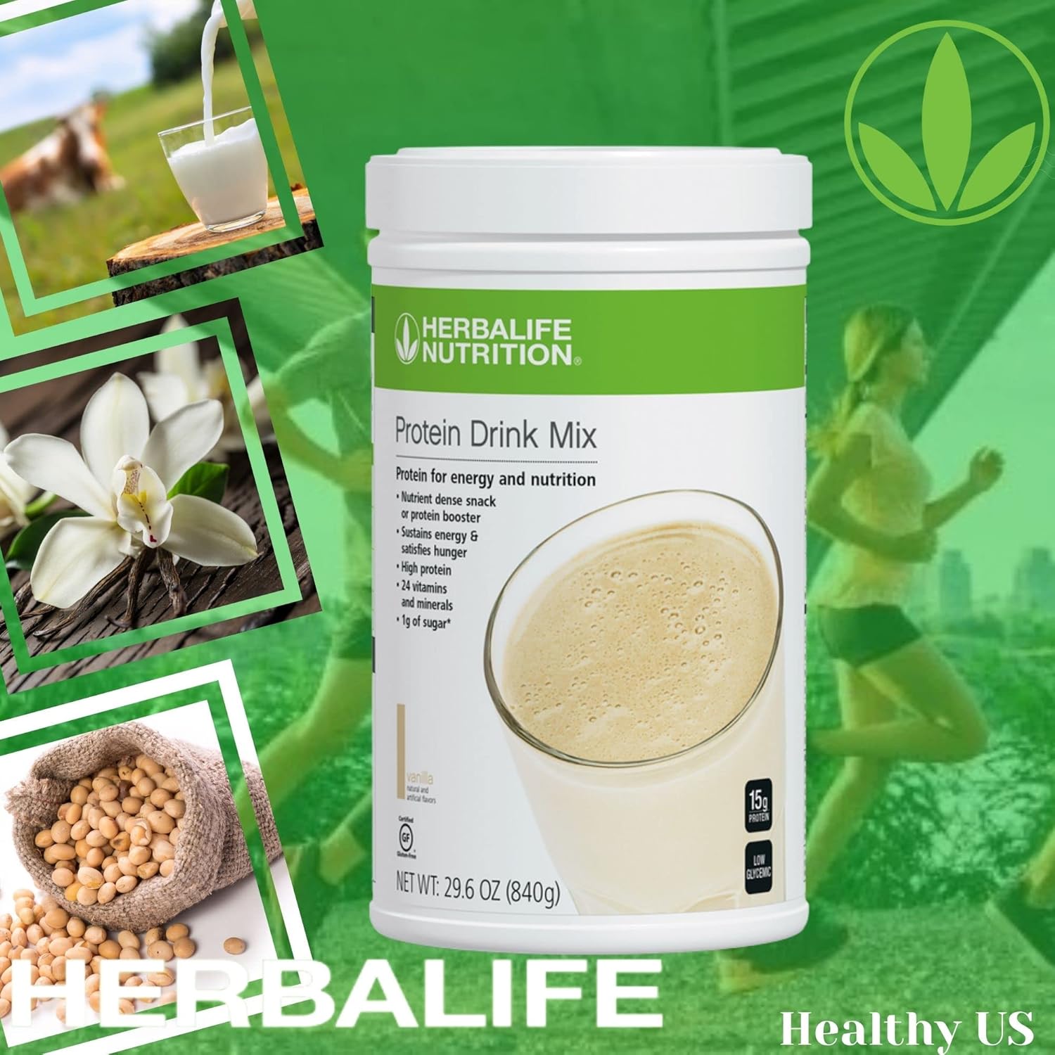 Herbalife Protein Drink Mix: Vanilla Flavor 840g - Nutrient-Dense Healthy Snack with Protein