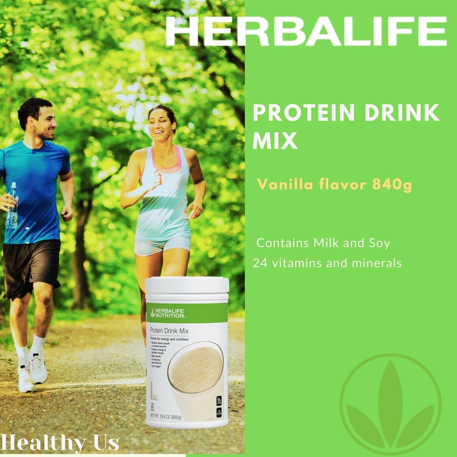Herbalife Protein Drink Mix: Vanilla Flavor 840g - Nutrient-Dense Healthy Snack with Protein