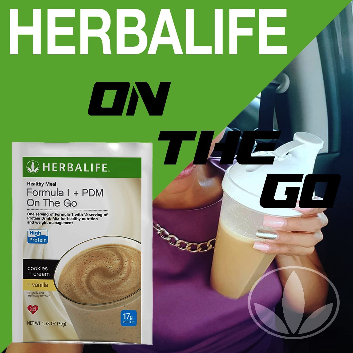 Herbalife Trial Pack: Formula 1+PDM On The Go Protein for Energy, Nutrition, and Hunger Satisfaction, Fiber-Rich with Total Control (Pack of 8)