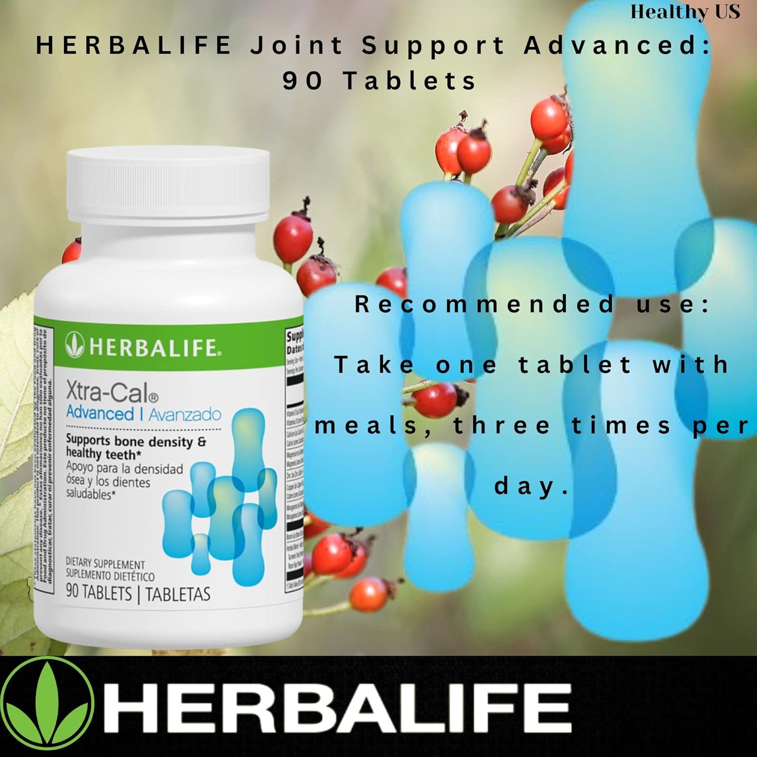 Herbalife Xtra-Cal Advanced: Calcium-Rich Tablets with Vitamin D and Minerals (90 Tablets)
