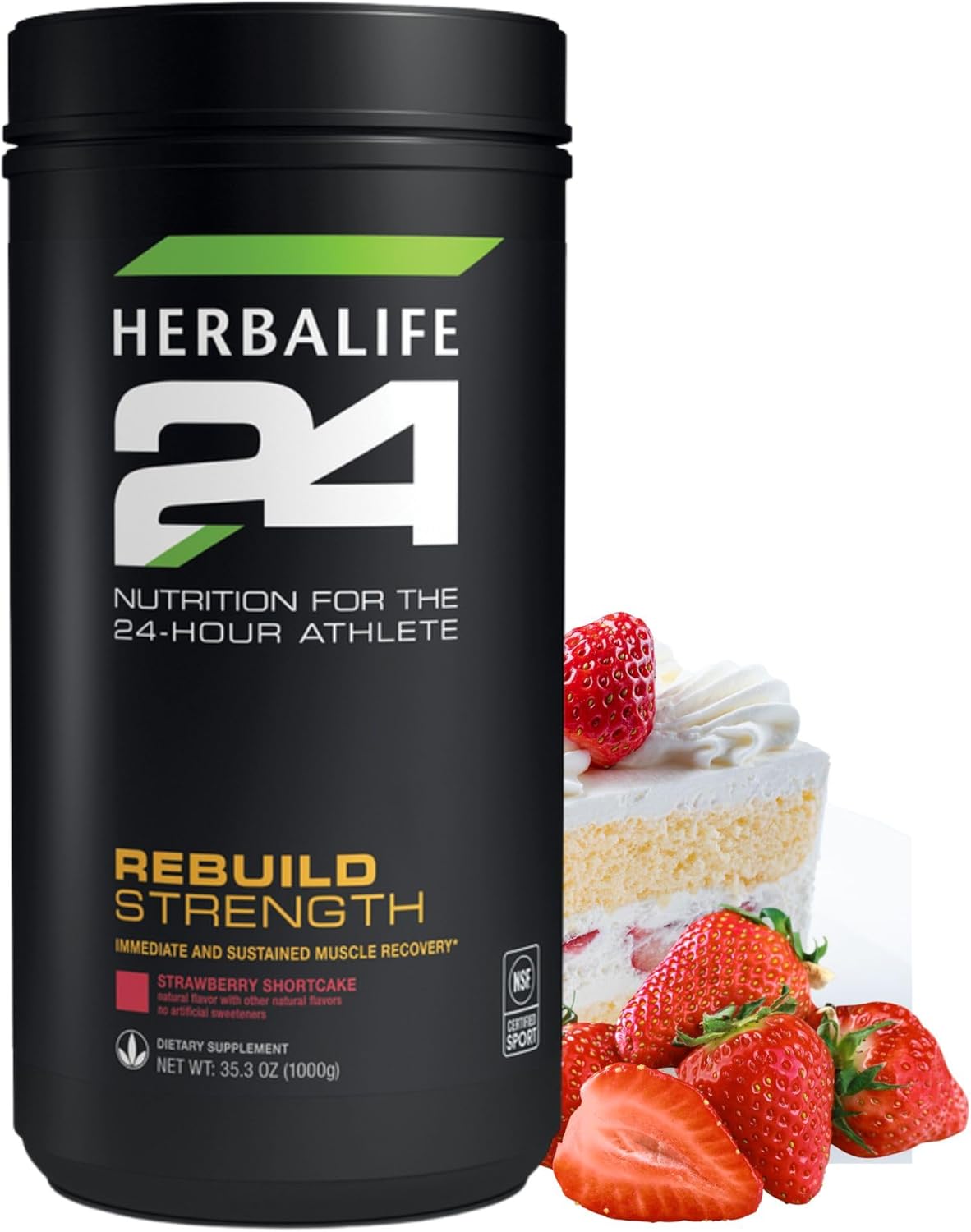 Herbalife24 Rebuild Strength Strawberry Shortcake 1000g - Lean Muscle Rebuilding Nutrition for Athletes, Immune Support, Natural Flavor