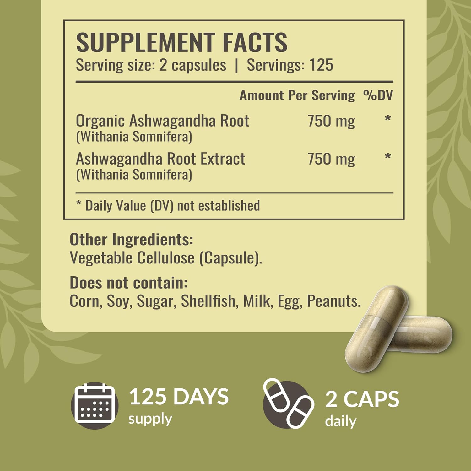 HERBAMAMA Ashwagandha Root Capsules and Turmeric Ginger Tincture Bundle - 1500mg Capsules and 2 fl oz Tincture - Vegan, Non-GMO, Sugar & Alcohol-Free - 2 Pack