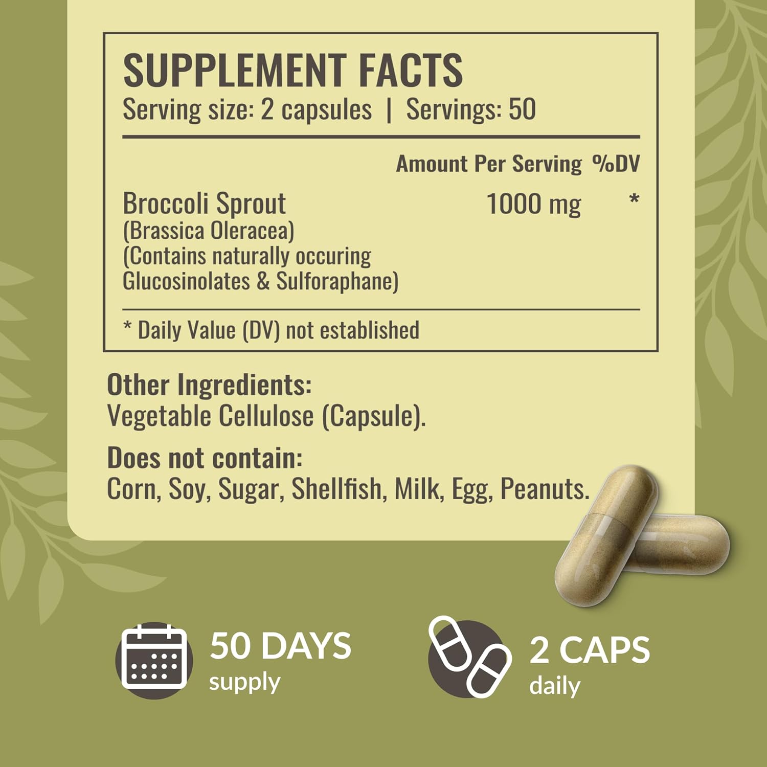 HERBAMAMA Broccoli Sprout and Ashwagandha Root Capsules Bundle - 1000 mg Broccoli Sprout & 1500 mg Ashwagandha Root - Vegan, Non-GMO, Sugar & Gelatin-Free - 2 Pack