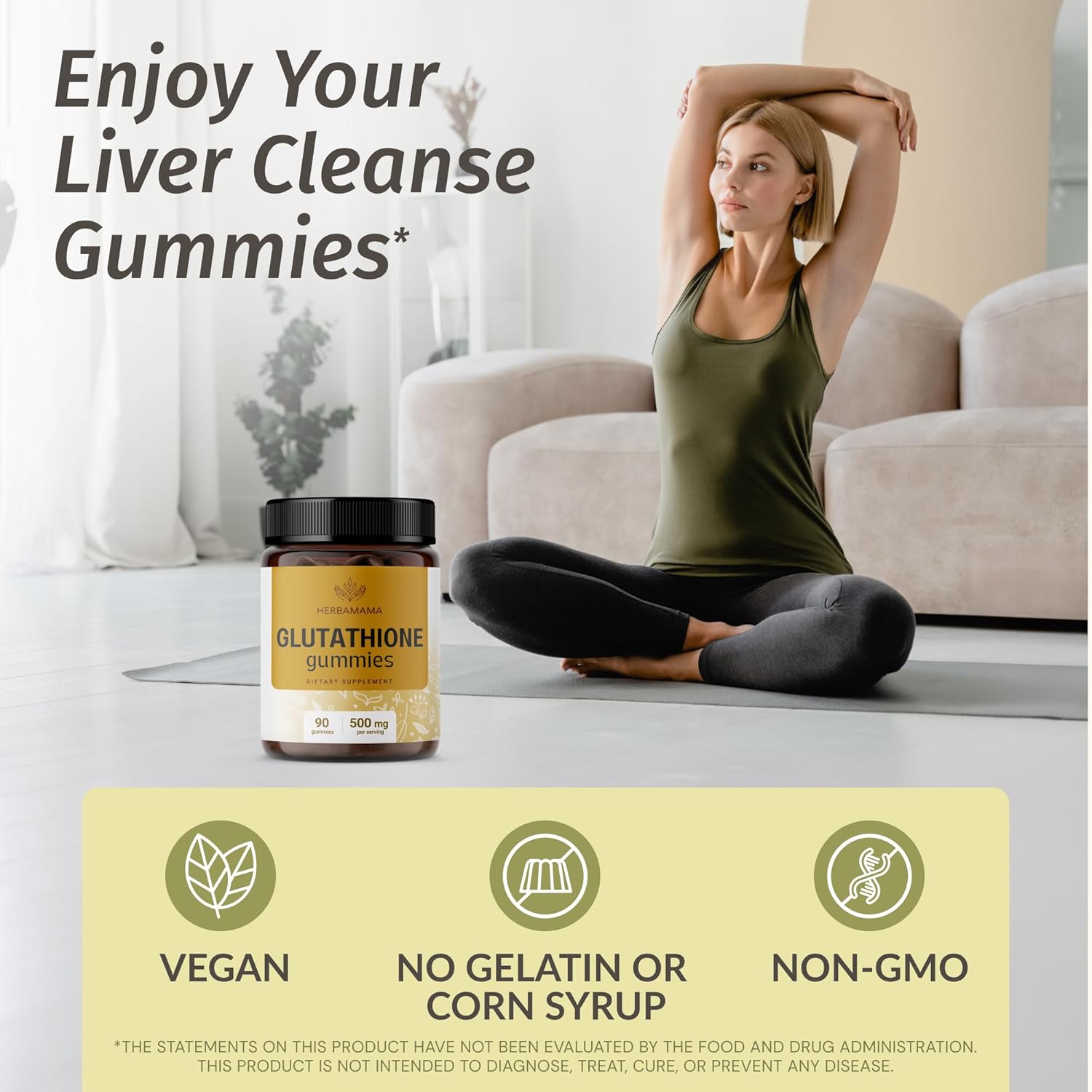 HERBAMAMA Glutathione and Iodine Gummy Kit - 500mg L-Glutathione & Potassium Iodine - Vegan, Non-GMO - 2 Pack - BoostGo Australia