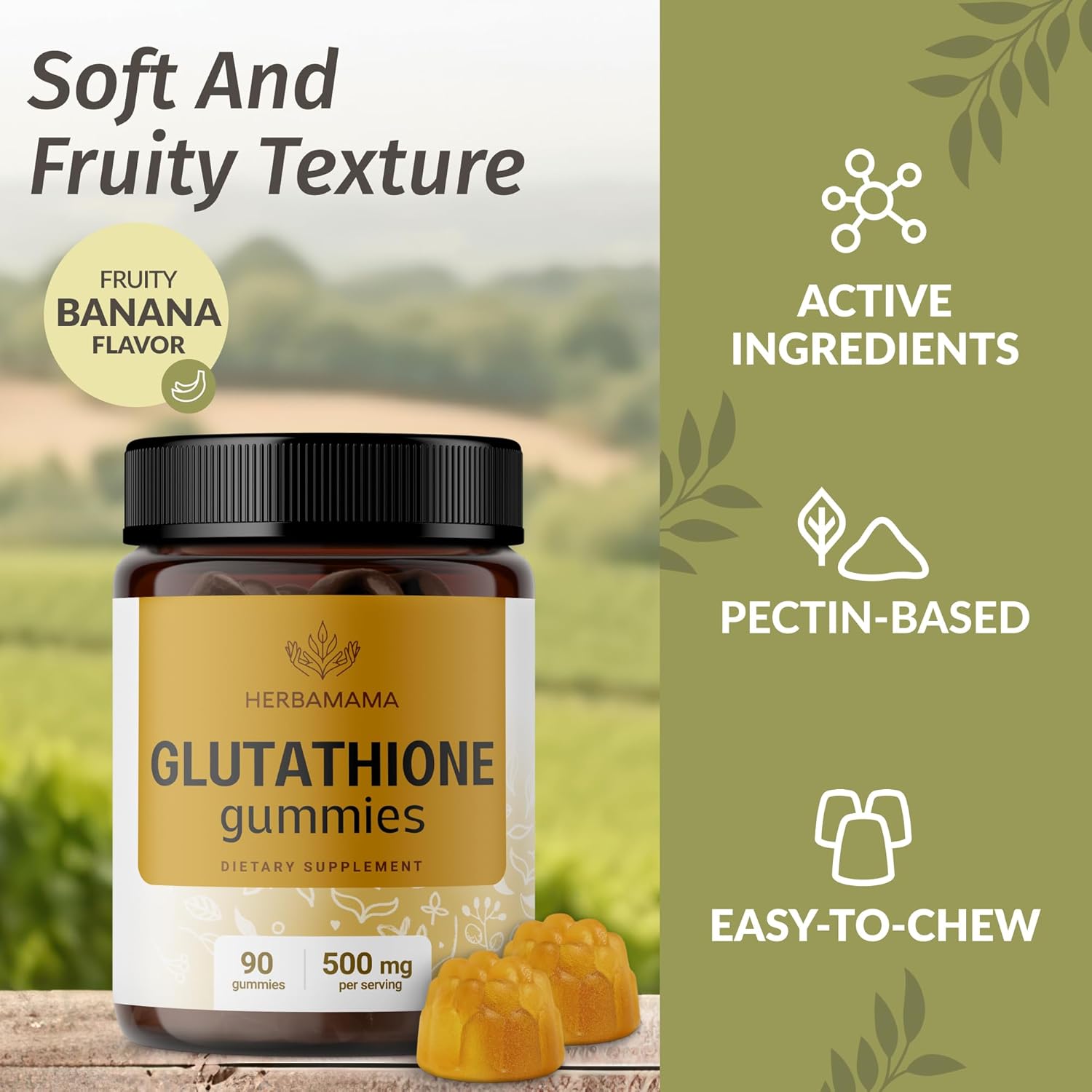 HERBAMAMA Glutathione and Iodine Gummy Kit - 500mg L-Glutathione & Potassium Iodine - Vegan, Non-GMO - 2 Pack - BoostGo Australia
