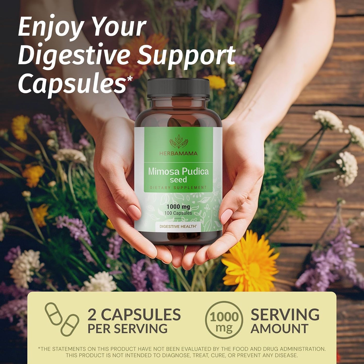 HERBAMAMA Mimosa Pudica and Milk Thistle Bundle - 1000mg Capsules & 4oz Tincture - Vegan, Non-GMO, Sugar & Alcohol-Free - 2 Pack