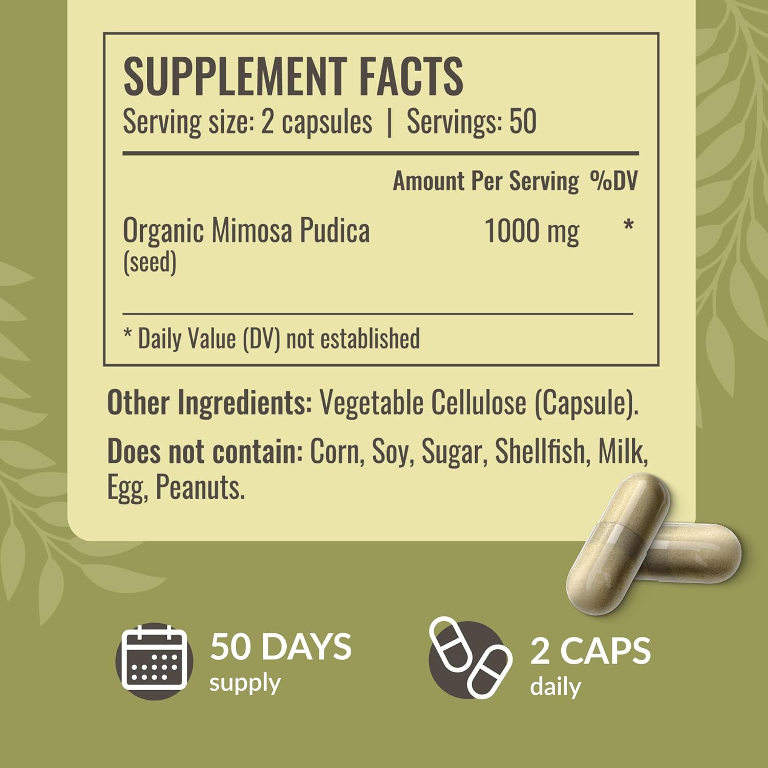 HERBAMAMA Mimosa Pudica Capsules & Quercetin Gummies Bundle - 1000mg and 800mg - Vegan, Non-GMO - 2 Pack