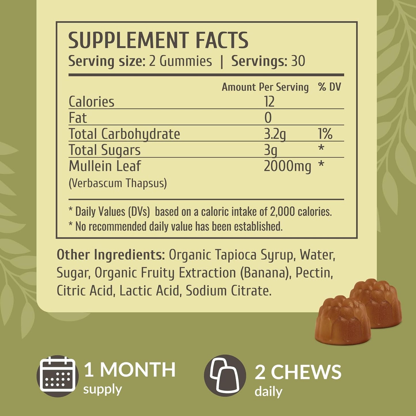 HERBAMAMA Mullein Leaf Extract Bundle - 2000mg Gummies & 4oz Tincture - Vegan, Non-GMO, Alcohol-Free - 2 Pack