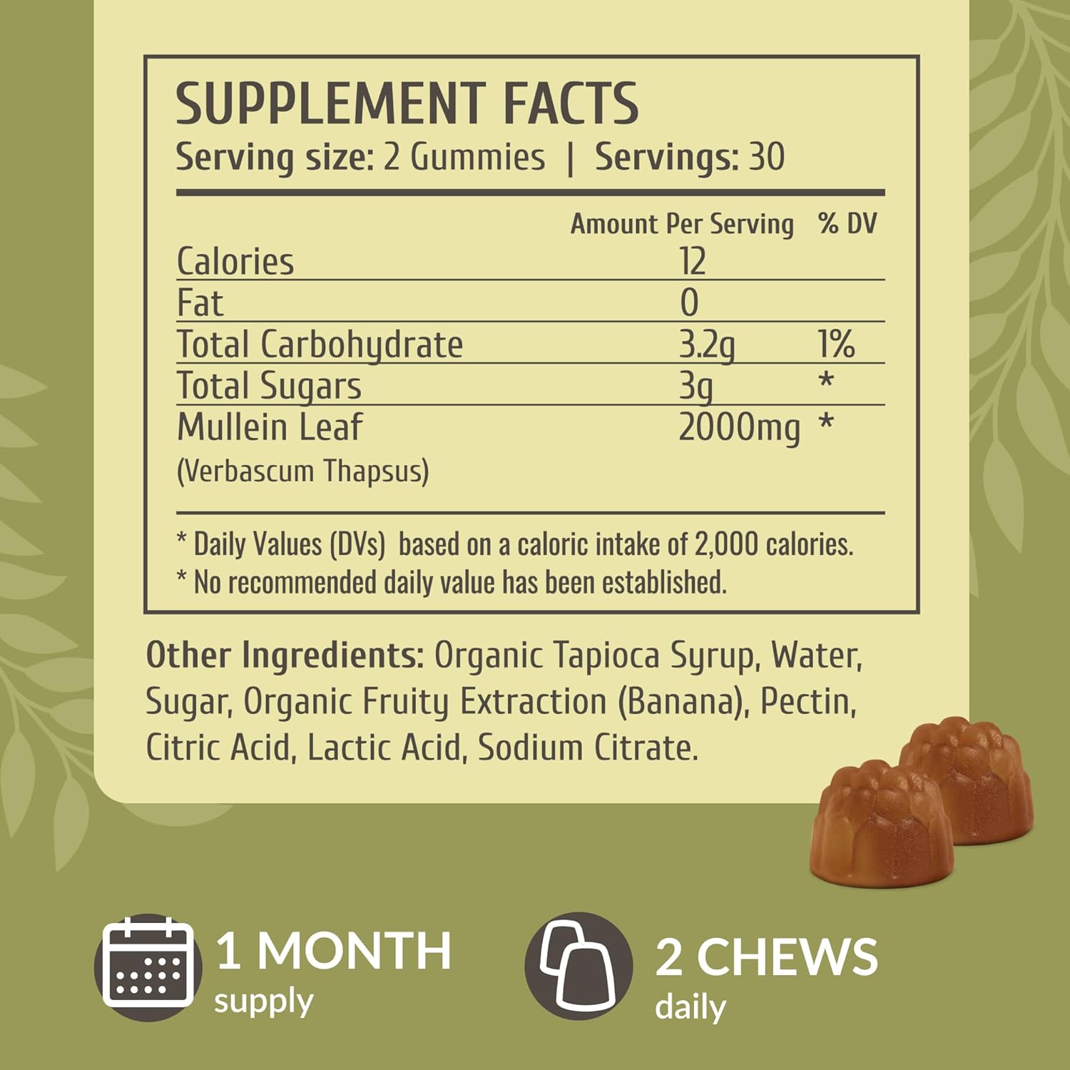 HERBAMAMA Mullein Leaf Extract Bundle - 2000mg Gummies & 4oz Tincture - Vegan, Non-GMO, Alcohol-Free - 2 Pack