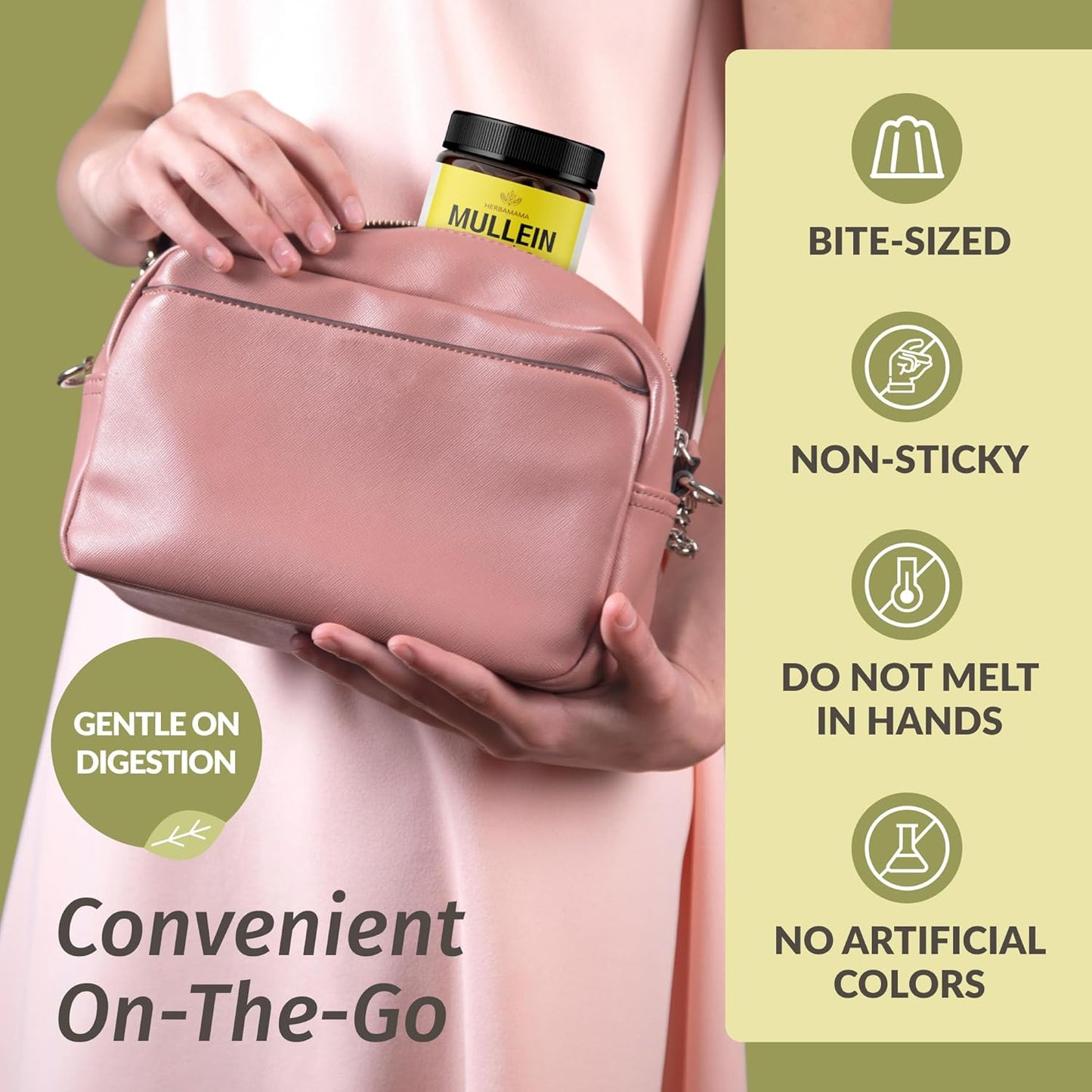 HERBAMAMA Mullein Leaf Extract Bundle - 2000mg Gummies & 4oz Tincture - Vegan, Non-GMO, Alcohol-Free - 2 Pack