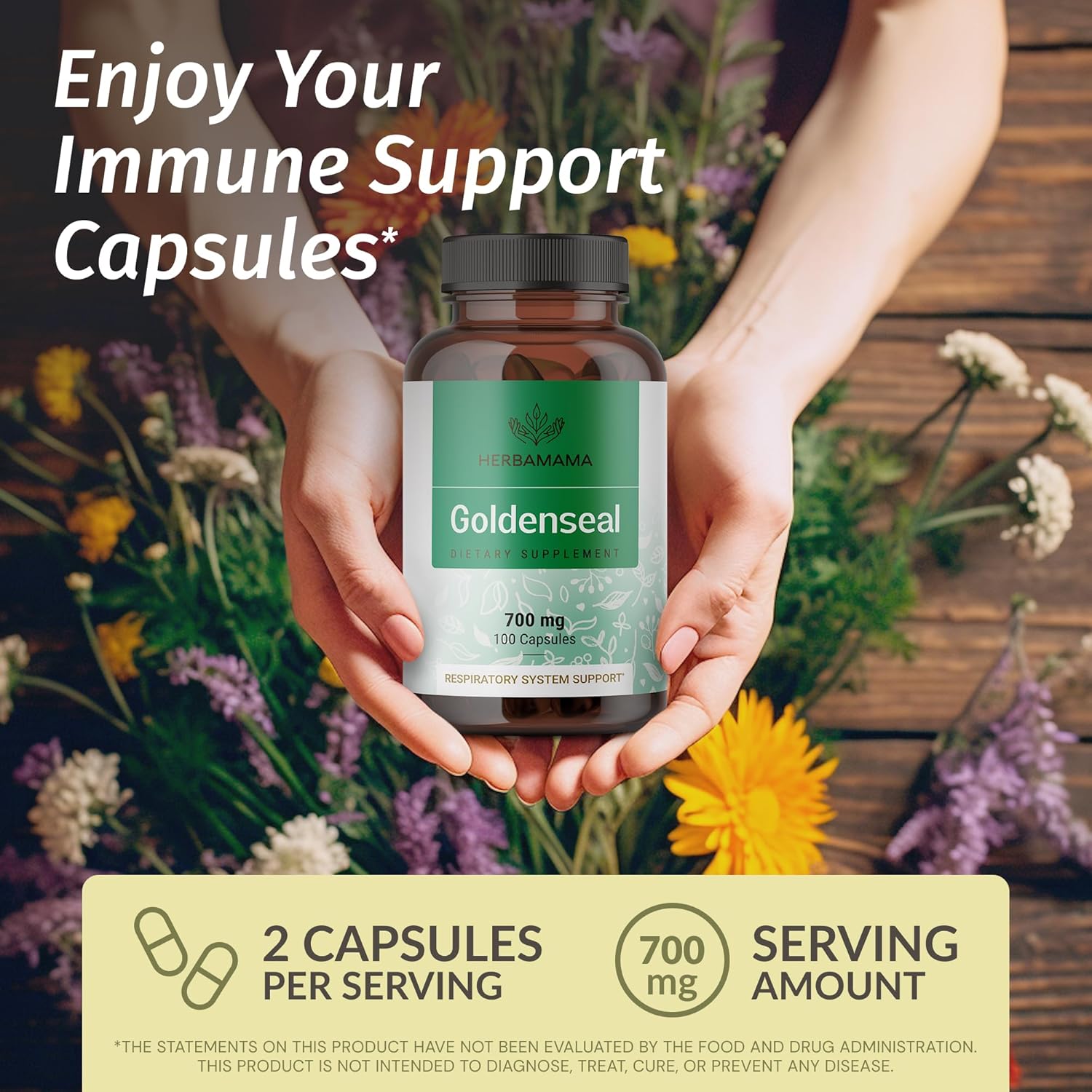 HERBAMAMA Turmeric Ginger and Goldenseal Bundle - Tincture and Capsules - Vegan, Non GMO, Sugar & Alcohol-Free - 2 Pack