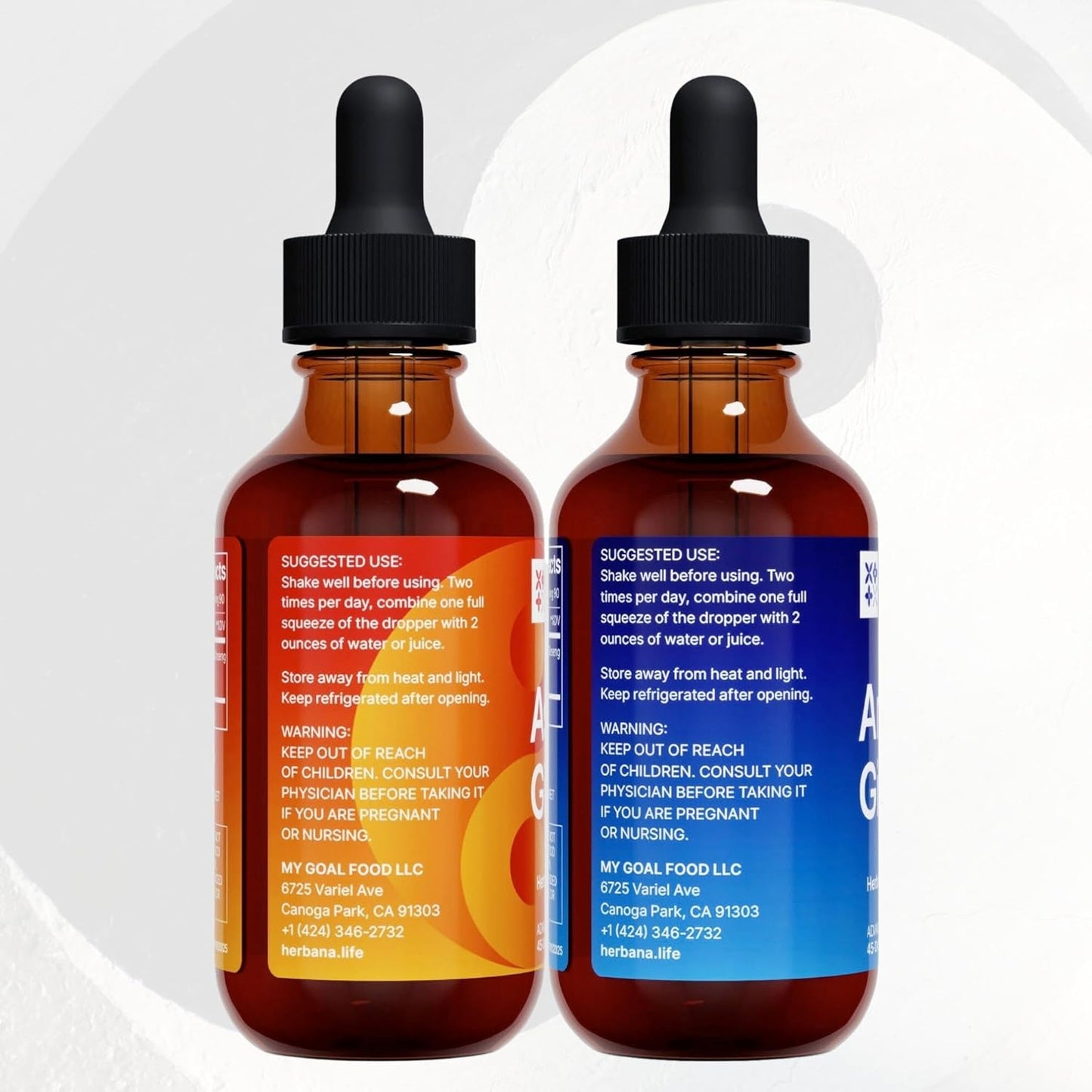 Herbana Manufacturing Ginseng Liquid Extract Duo for Energy, Focus, and Immune Support - Panax Ginseng Tincture Pack