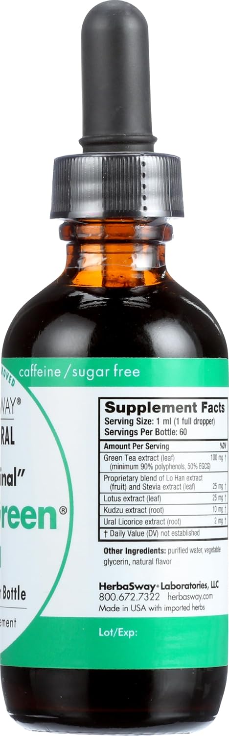 Herbasway HerbaGreen Tea Original - 2 Ounce Bottle - Antioxidant Rich Green Tea Supplement