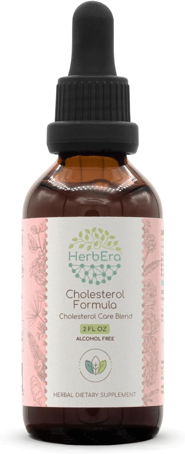 HerbEra Cholesterol Care Blend Tincture - Artichoke, Hawthorn, Fennel, Turmeric, Ashwagandha, Amla - 2 Fl Oz