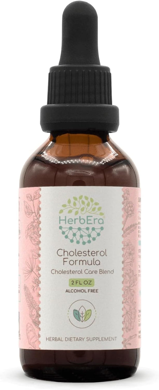 HerbEra Cholesterol Care Blend Tincture - Artichoke, Hawthorn, Fennel, Turmeric, Ashwagandha, Amla - 2 Fl Oz