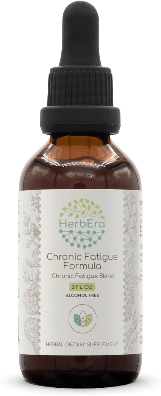 HerbEra Chronic Fatigue Formula Tincture: Siberian Ginseng, Ashwagandha, Licorice, Ginkgo Biloba, Reishi - 2 Fl Oz