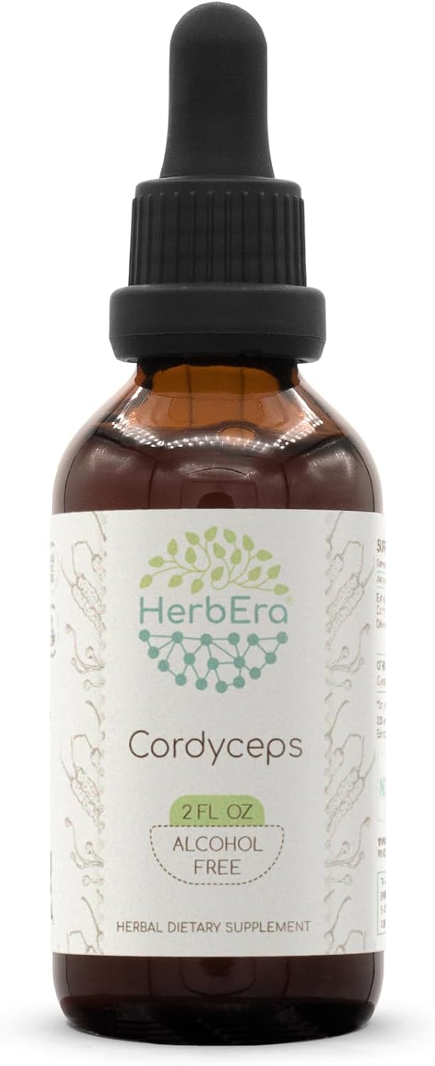 HerbEra Cordyceps Sinensis Alcohol-Free Tincture - Concentrated Liquid Drops - Natural Herbal Extract - 2 fl oz