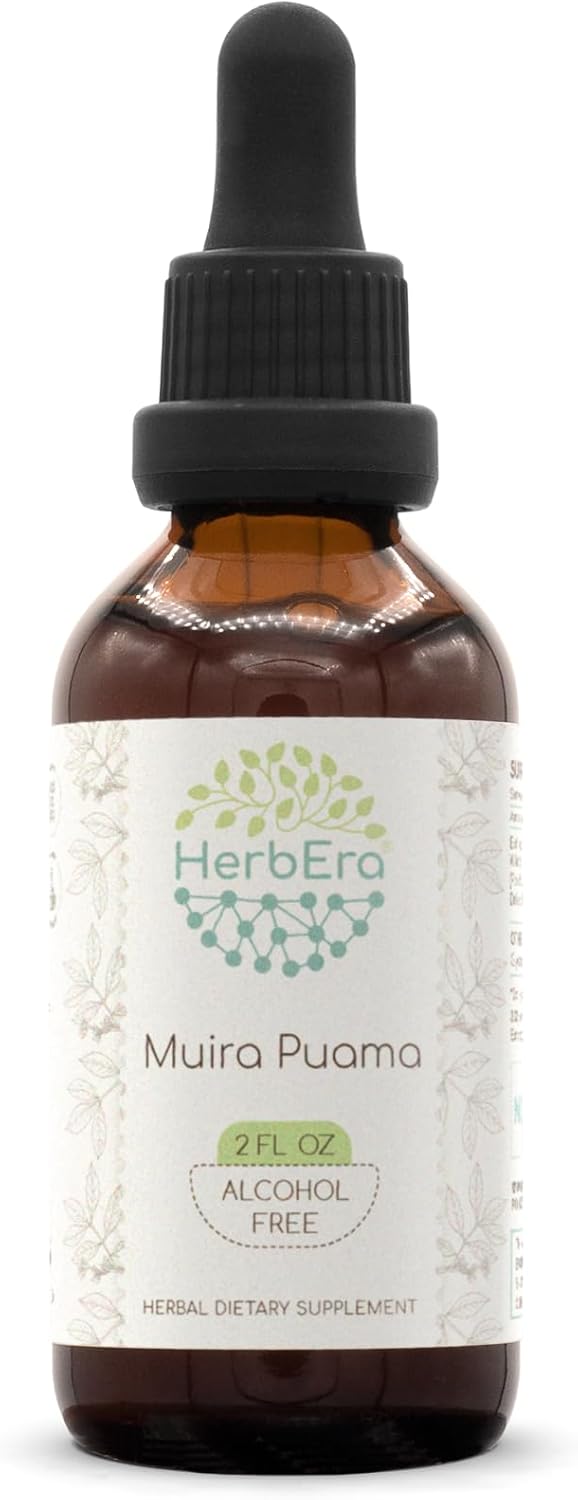 HerbEra Muira Puama Alcohol-Free Extract Tincture - 2 fl oz - Concentrated Liquid Drops - Natural Herbal Supplement