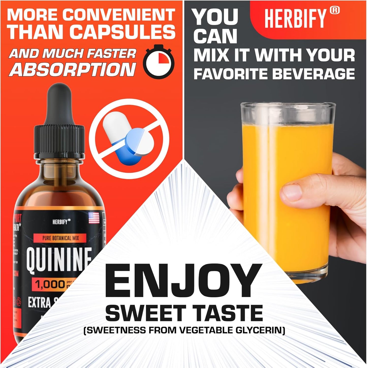 Herbify Quinine Tincture - Liquid Extract for Digestive Health & Leg Cramps - Cinchona Supplement for Enhanced Absorption - 2oz Made in USA for Men & Women