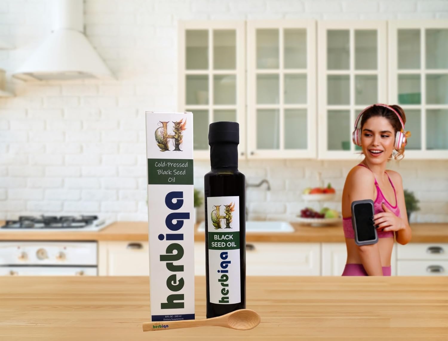 HERBIQA Cold Pressed Black Seed Oil - Turkish Original, 100% Extra Virgin, High Thymoquinone, Omega 3-6-9 - Unrefined in Amber Glass Bottle