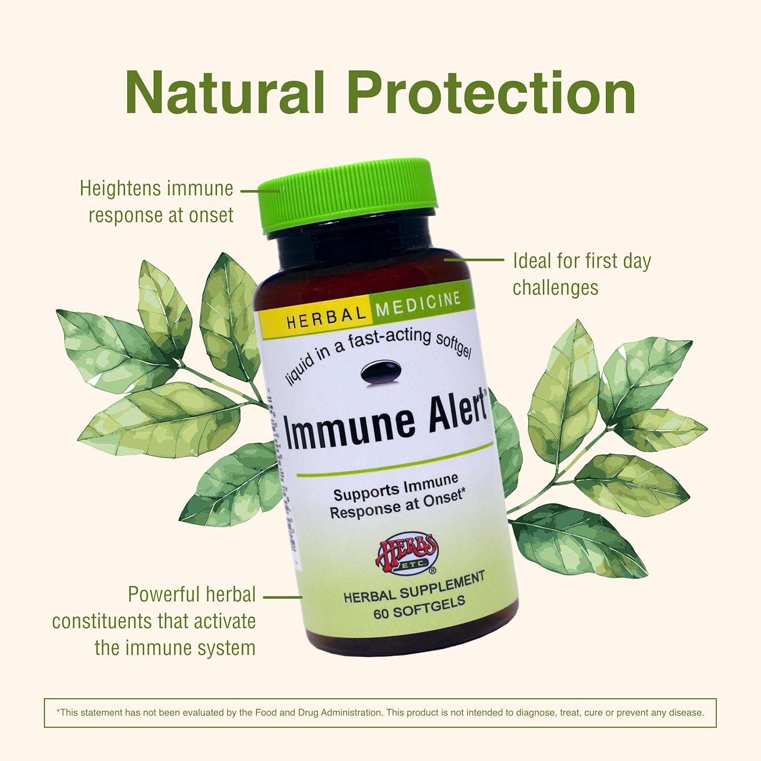 Herbs Etc. Immune Alert Softgels - Boost Immune System Support - 60 ct.