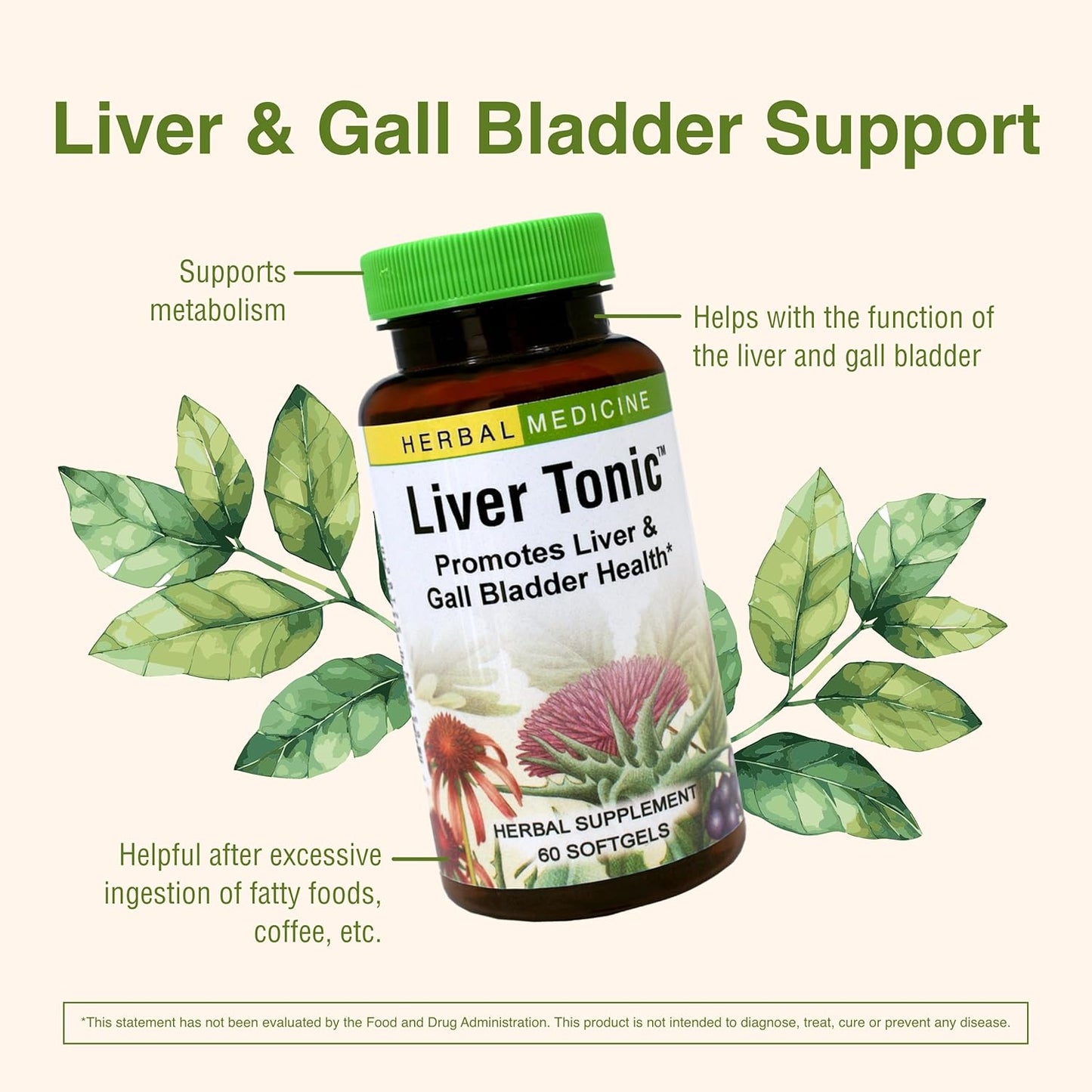 Herbs Etc Liver Tonic Capsules - 60 Count Bottle