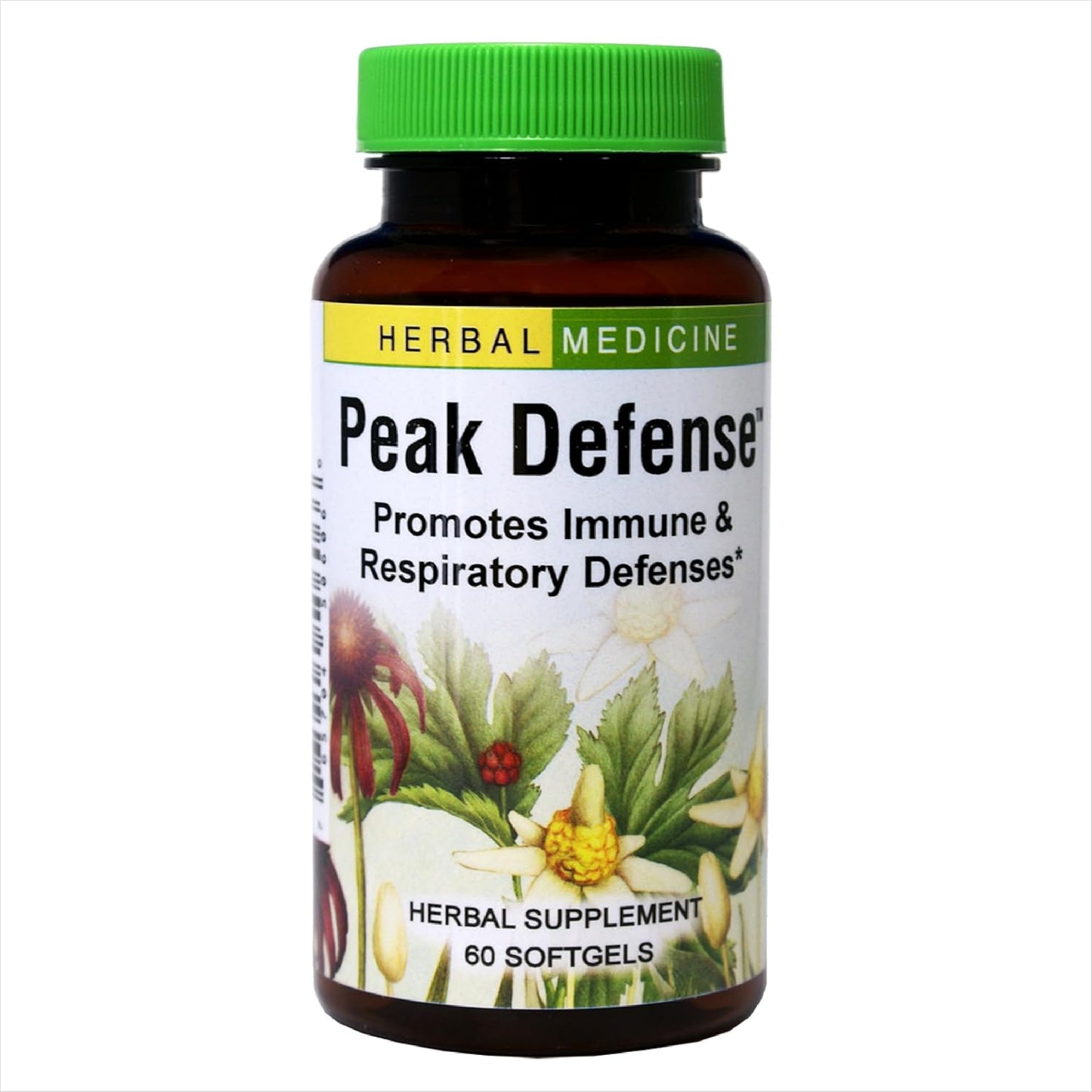 Herbs Etc. Peak Defense Softgels - Immune Health and Respiratory Support - Vitality Supplement for Adults - Gluten-Free - 60 Servings