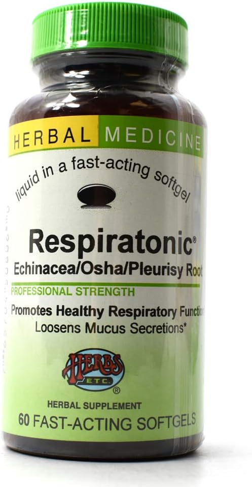 Herbs Etc. Respiratonic Softgel Supplement - 60 Capsules for Respiratory Health