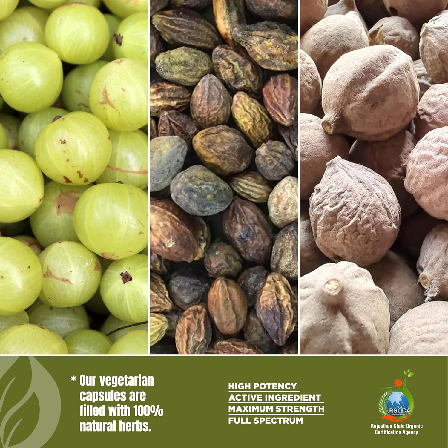 Herbsforever Triphala Capsules Extract 8:1 Ratio - 40% Amla, Haritaki & Bibhitaki - Daily Detox, Cleanse & Rejuvenate - 60 Veg Caps