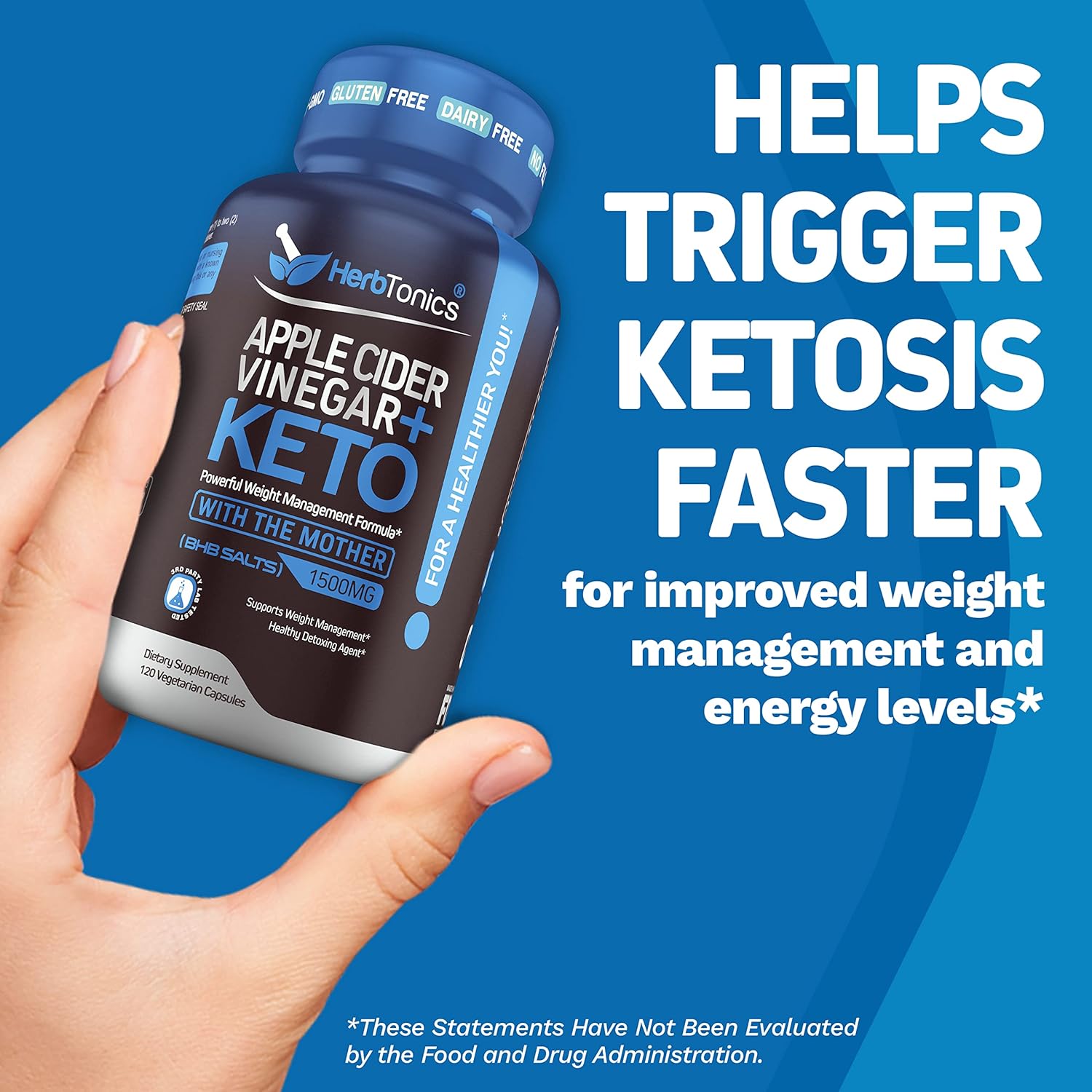 Herbtonics Strength & Stamina Enhancer Pills for Men - Energy, Strength, Stamina Enhancement with Apple Cider Vinegar Capsules and Keto BHB - Ginseng Supplement for Size Increase