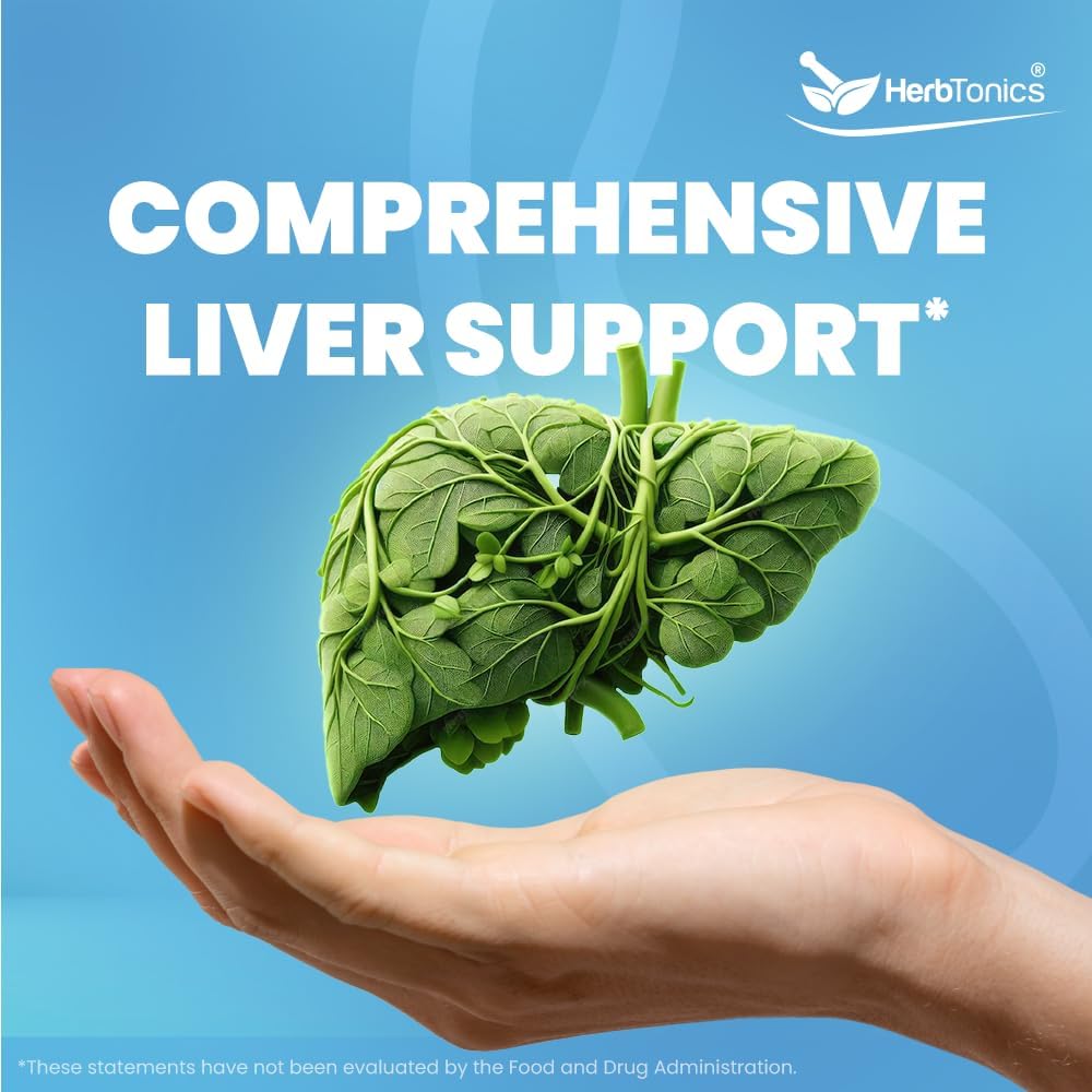 Herbtonics TUDCA & Milk Thistle 1000mg Liver Cleanse Detox Bile Salts Supplement 60 Vegan Capsules